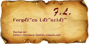Forgács László névjegykártya