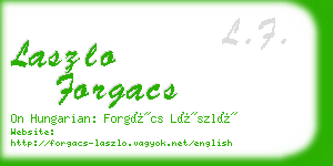 laszlo forgacs business card